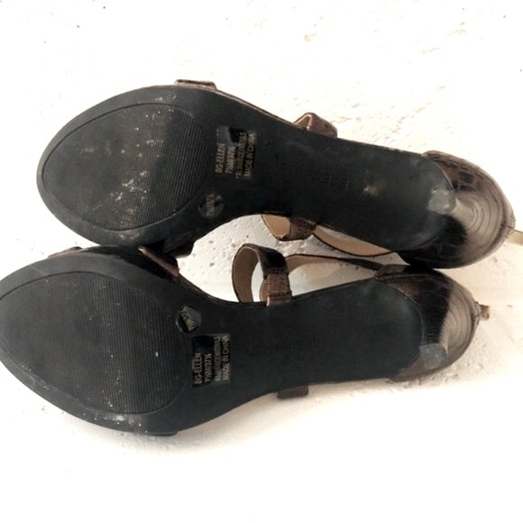 BCBGeneration Pumps Criss-Cross Heels Sandals Brown Shoe Size 7.5M - Picture 7 of 9
